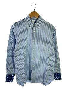 COMME des GARCONS SHIRT◆長袖シャツ/S/コットン/BLU/ストライプ/w21061/ドッド/襟ヨゴレ有