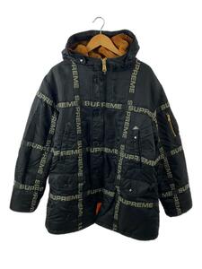 Supreme◆18AW/logo tape N-3B parka/ジャケット/L/ナイロン/BLK