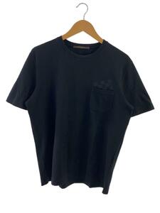 LOUIS VUITTON◆Tシャツ/S/コットン/BLK/胸ポケット/ポケットダミエ柄/RM121M