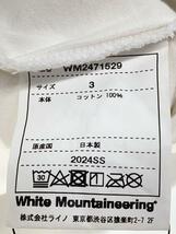 WHITE MOUNTAINEERING◆24SS/WANAKA PHOTO T-SHIRT/Tシャツ/3/コットン//ホワイト/無地/WM2471529_画像4