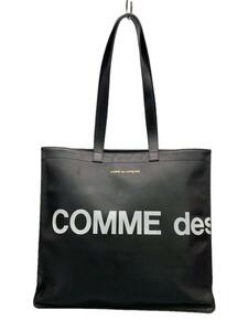 COMME des GARCONS◆HUGE LOGO/トートバッグ/牛革/BLK/SA9001HL/少々汚れ有