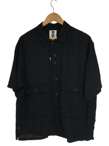 TENBOX◆DRUG DEALER SHIRTS/211tenbox01/半袖シャツ/L/レーヨン/BLK/無地