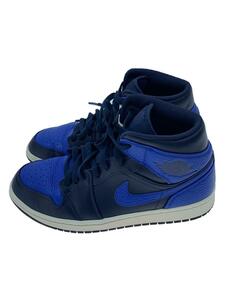 NIKE◆AIR JORDAN 1 MID/エアジョーダンミッド/ブルー/554724-412/27.5cm/BLU