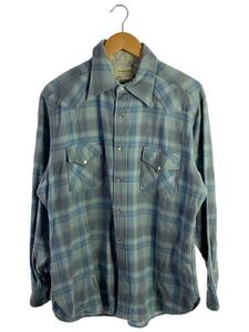 PENDLETON◆長袖シャツ/XL/ウール/IDG/チェック/80s/白タグ//