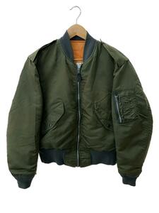 ALPHA INDUSTRIES◆フライトジャケット/M/ナイロン/KHK/無地/159-2323/MA-1/USA製/ジップアップ//