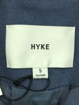 HYKE◆2022AW/コート/XXL/ウール/BLU/無地/WOOL SHOP COAT//_画像3