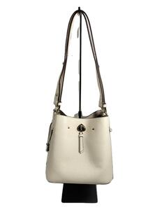 kate spade new york◆トートバッグ/レザー/WHT/無地