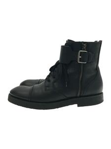 LOUIS VUITTON◆レースアップブーツ/US7/BLK/レザー//