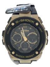 CASIO◆ソーラー腕時計・G-SHOCK/デジアナ/ラバー/BLK/BLK_画像1