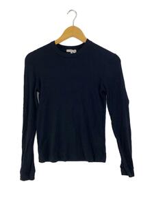 yori* cashmere silk sia-tere navy blue Tee/ long sleeve T shirt /36/ cashmere /NVY/ plain /YR11-24022SP-2