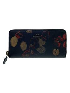 COACH◆長財布/レザー/BLK/花柄/メンズ/52426