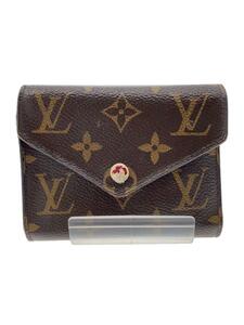 LOUIS VUITTON◆ポルト・フォイユ・ヴィクトリーヌ_モノグラム・キャンバス_BRW_フューシャ/PVC/BRW/レディース