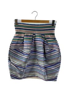 Christian Dior◆Silk Stripe Jacquard Mini Skirt/スカート/38/シルク/マルチカラー/ボーダー