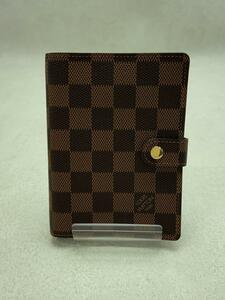 LOUIS VUITTON◆アジェンダPM_ダミエ・エベヌ/レザー/BRW/R20700