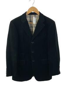 BURBERRY BLACK LABEL◆テーラードジャケット/42/コーデュロイ/BLK/無地/bme61-121