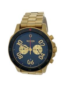 NIXON◆クォーツ腕時計/アナログ/ステンレス/BLK/GLD/A549-513