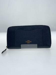 COACH◆長財布/-/ネイビー/無地/レディース