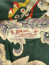 SUN SURF◆アロハシャツ/-/レーヨン/GRN/総柄_画像3