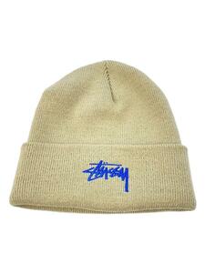 STUSSY◆ニットキャップ/ニット帽/アクリル/BEG/メンズ