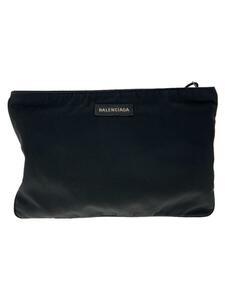 BALENCIAGA◆クラッチバッグ/ナイロン/BLK