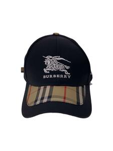 BURBERRY◆キャップ/-/コットン/BLK/メンズ