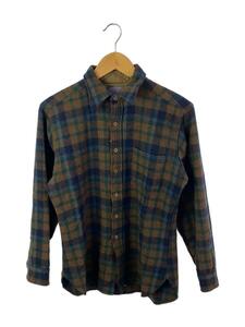 PENDLETON◆長袖シャツ/M/ウール/BRW/チェック