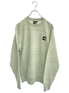 THE NORTH FACE◆HEATHER LOGO CREW_ヘザーロゴクルー/M/ポリエステル/GRY/無地