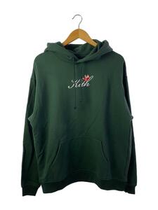 KITH◆Script Santa Hoodie/パーカー/L/コットン/GRN/khm030263