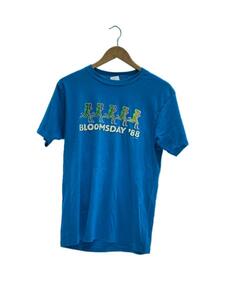 Hanes◆80s/青タグ/BLOOMSDAY/Tシャツ/L/コットン/BLU/総柄