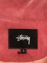 STUSSY◆ジャケット/S/コットン/PNK/無地_画像3