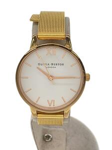 OLIVIA BURTON◆クォーツ腕時計/アナログ/-/WHT/GLD/OB044