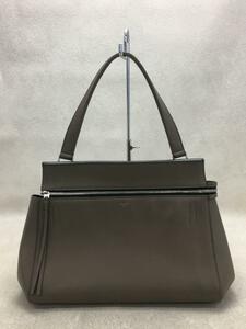 CELINE◆ショルダーバッグ/レザー/GRY//