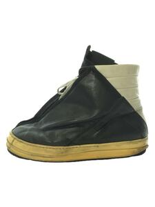 RICK OWENS DRKSHDW◆ハイカットスニーカー/42/BLK/レザー/HOOF DUNKS/RACCAGNI/右ファスナー破損//