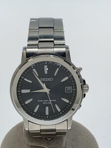 SEIKO◆ソーラー腕時計/アナログ/ステンレス/BLK/SLV/SS/7B52-0AF0//