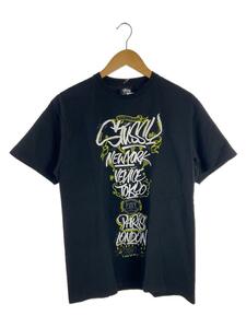 STUSSY◆23AW/BORN X RAISED HANDSTYLES TEE/M/コットン/BLK