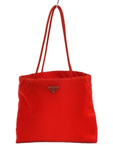 PRADA◆トートバッグ/PVC/RED/無地/プラダ