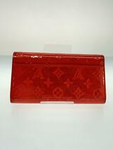 LOUIS VUITTON◆ポルト・フォイユ・サラ_モノグラム・ヴェルニ_RED/エナメル/RED/総柄/レディース/黒ずみ//_画像2