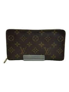 LOUIS VUITTON◆ポルト・モネ・ジップ_モノグラム・キャンバス_BRW/PVC/BRW/レディース