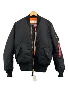 ALPHA INDUSTRIES◆ミリタリージャケット/M/ナイロン/BLK/0615-00-573-8335