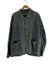 50s頃/FRENCH WORK JACKET/ブラックモールスキンジャケット/コットン/GRY/無地