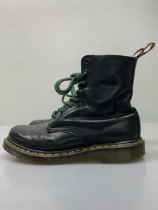 Dr.Martens◆レースアップブーツ/ハイカットブーツ/ブーツ/UK6/BLK/レザー/緑靴紐