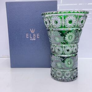 ELBE◆ドイツ製/マドライン/壷・花瓶/グラヴィール技法/色被せ/箱付属の画像1