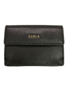 FURLA◆財布/-/BLK/無地/レディース/コンパクトウォレット