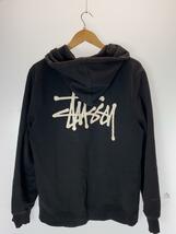 STUSSY◆ジップパーカー/M/コットン/BLK_画像2