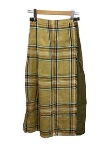 O’NEIL OF DUBLIN◆LINEN EASY KILT WRAP SKIRT/ロングスカート/8/リネン/BEG/チェック/OD-10493//