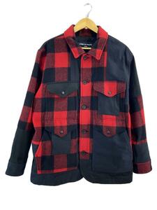 COMME des GARCONS HOMME◆ジャケット/M/ウール/RED/チェック/HL-J019//