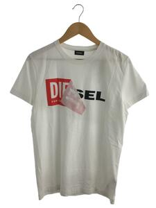 DIESEL◆T-DIEGO-QA T-SHIRT/ハーフロゴ/Tシャツ/M/コットン/WHT//