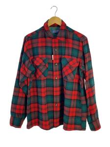 PENDLETON◆長袖シャツ/M/ウール/RED/チェック//