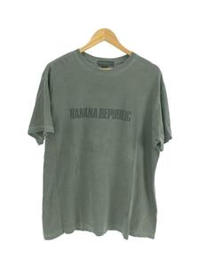BANANA REPUBLIC◆90s頃/Tシャツ/L/コットン/グレー/USA製/ロゴ/バナリパ//