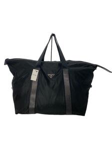 PRADA◆SACCA DA VIAGGIO IN NYLON E SAFFIANO/ボストンバッグ/ナイロン/BLK/V49